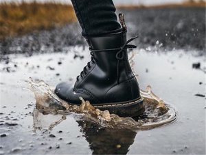 leather shoes left out in rain