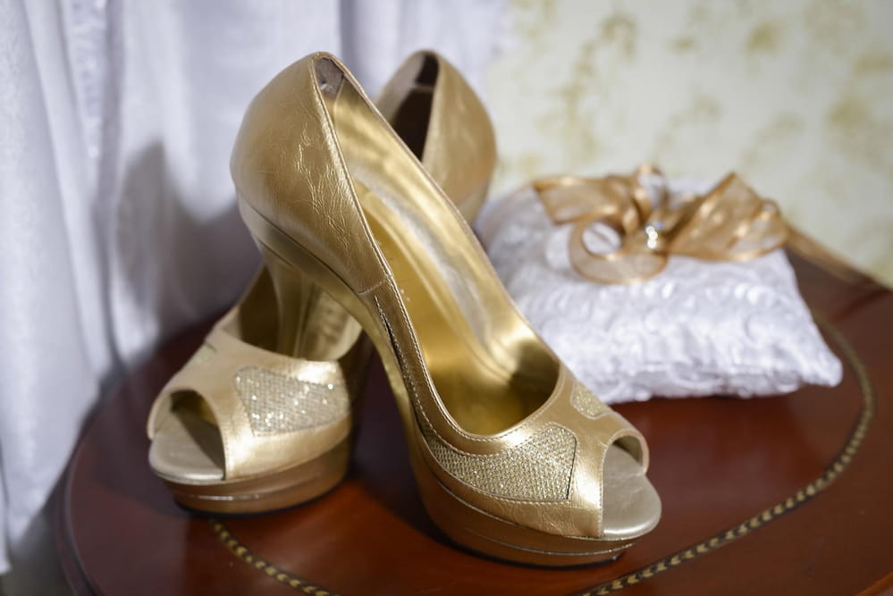  Gold high heel women's shoes price 