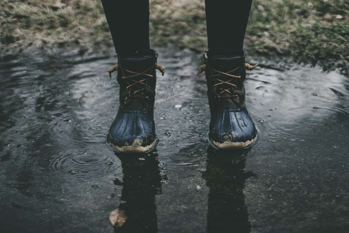  Leather shoes in rain 